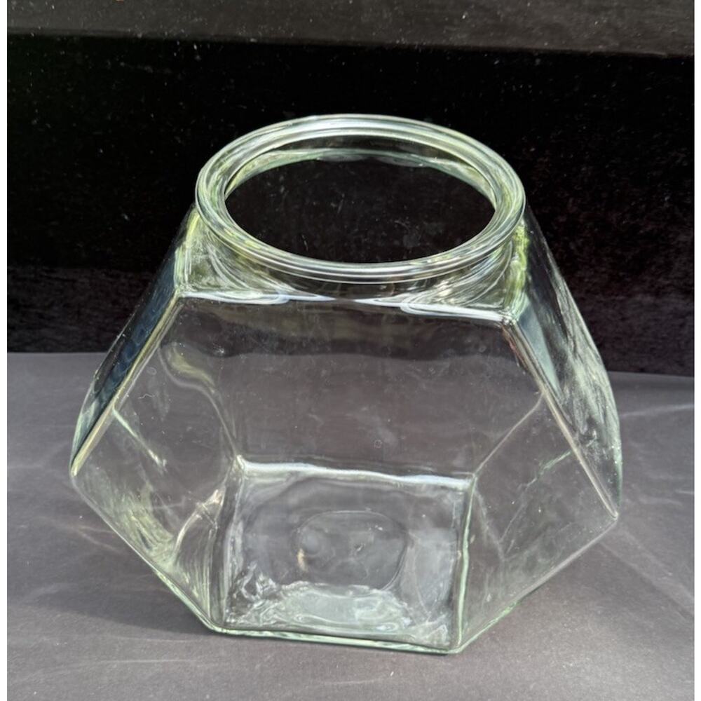 Large Vintage Glass Hexagon Fish Aquarium Tank large Aquatic Animals Beta fish